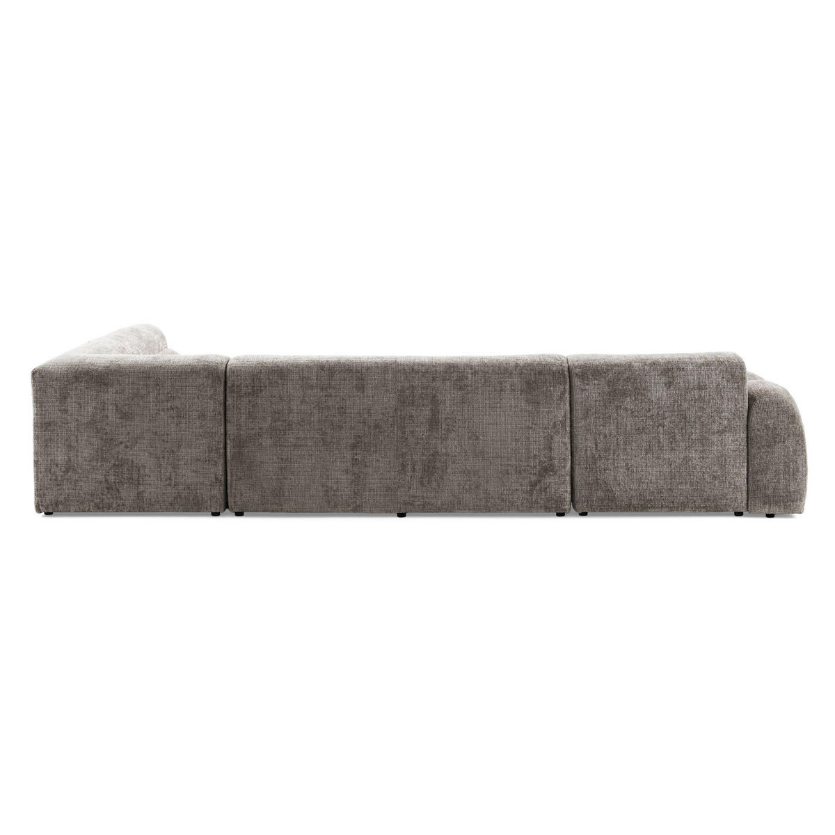 6-SITZER modulares Wohnlandschaft U XXL VEER SET 4 Rechts, 368 x 190 cm, Chenille Webstoff Braun - Schwarz/Braun, Holz/Kunststoff (190/75/368cm) - Muffo