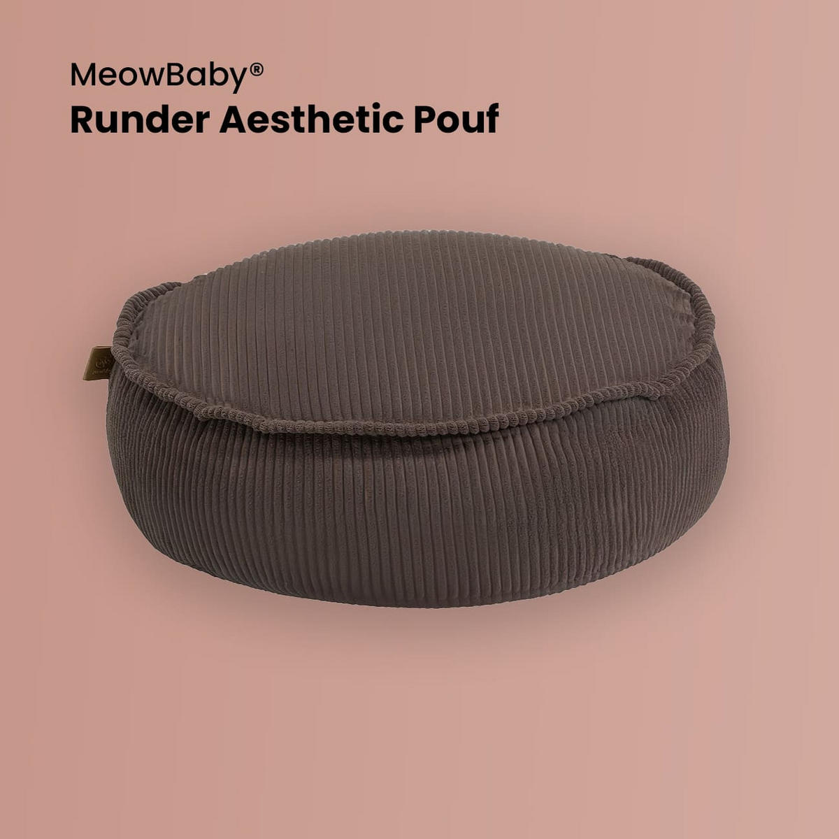 SITZPOUF für Kinder, Rund, Aesthetic, Braun - Braun, Textil (65/20/65cm) - MeowBaby