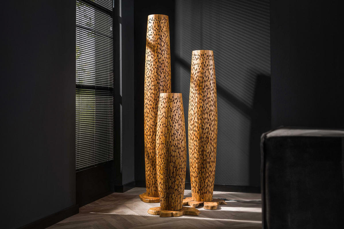 STEHLAMPE EDEIA Holz - Braun, Holz (40/40/184cm) - KAWOLA