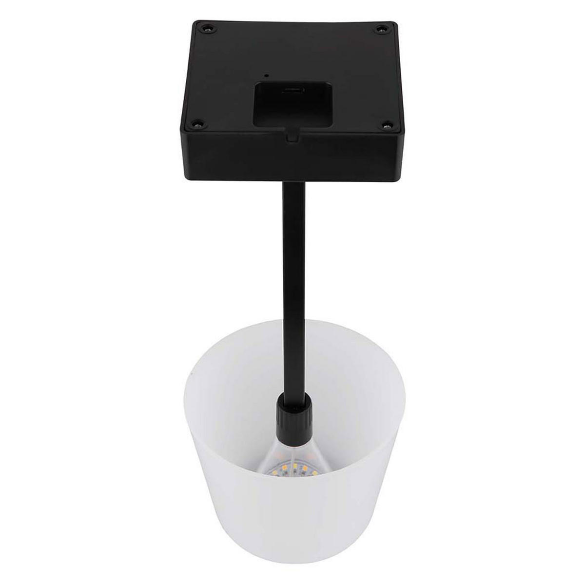 LED TISCHLEUCHTE schwarz Touchdimmer opal - Schwarz, Metall (8.5/8.5/25.5cm) - Globo Lighting