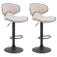 BARHOCKER 2er Set Stoff creme - Creme/Schwarz, Textil/Metall (46/88/49cm) - CLP