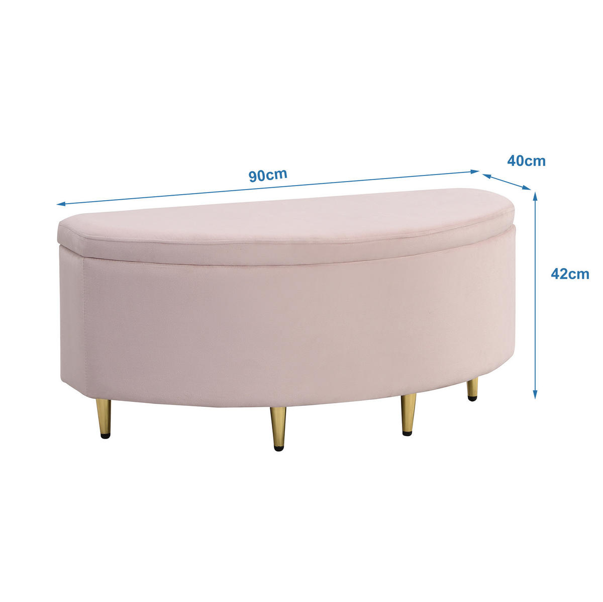POLSTERBETT aus Samt 90x200 cm Rosa mit verstellbarem Kopfteil und Lattenrost - Rosa, Textil (90/200cm) - IVMEU