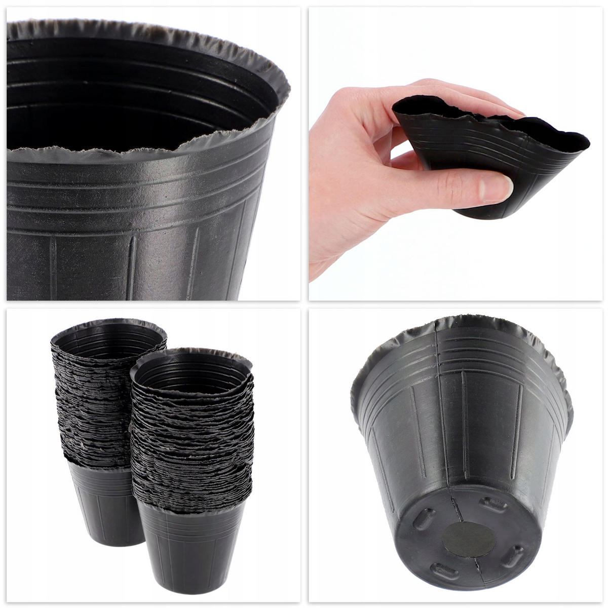 SAMENTOPF, rund, 6 cm, 100 Stück - Schwarz, Kunststoff - KADAX