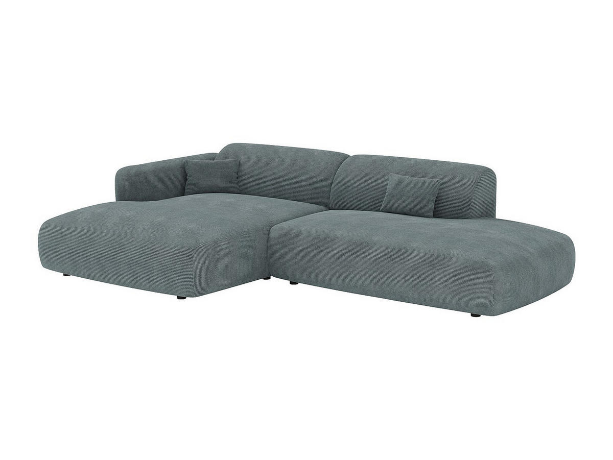 SOFA - 5 Personen - samt - blau Pogni - Blau, Textil (300/73/160cm) - Vente-Unique