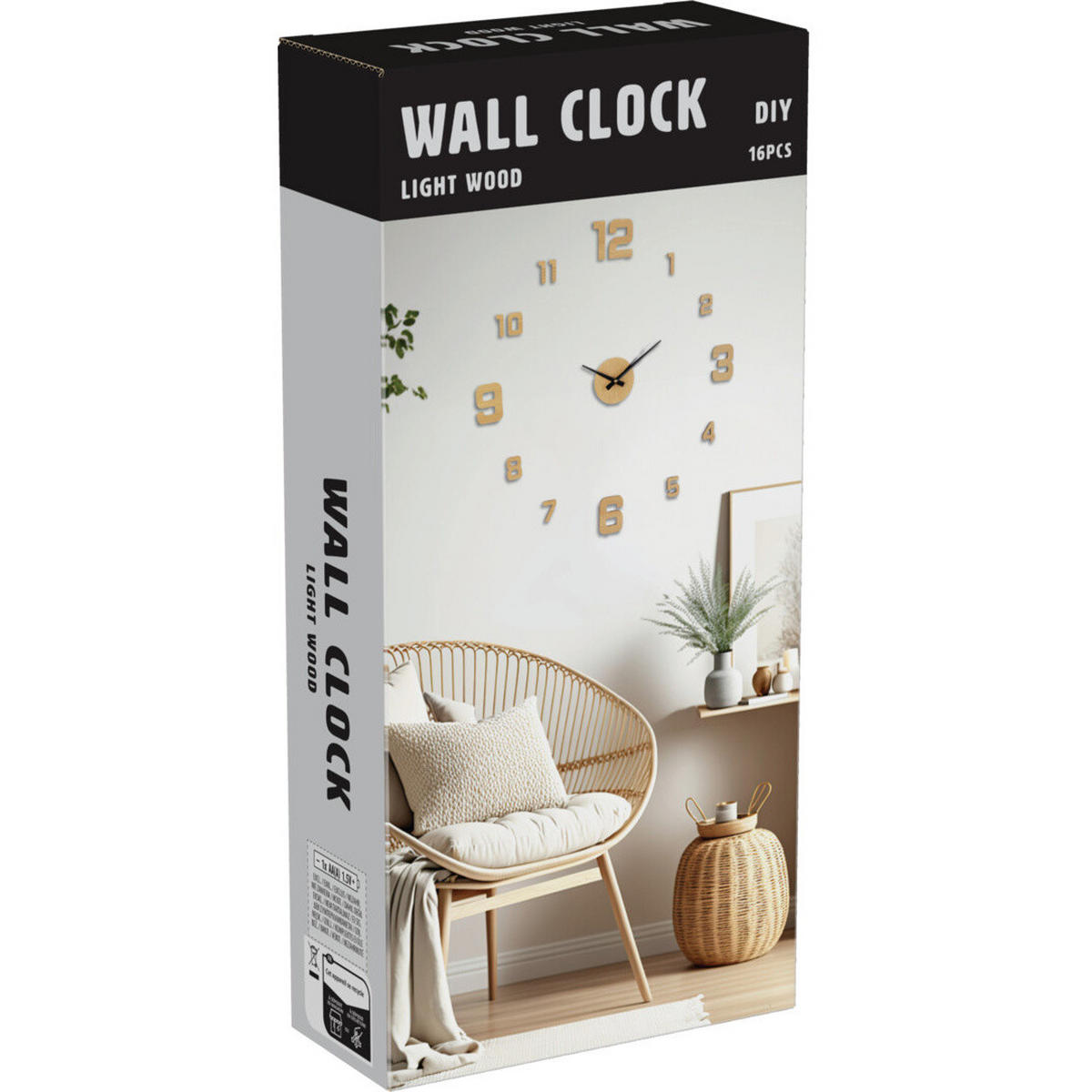 3D-WANDUHR zum Aufkleben Teti 31/4/10 cm - Braun, Kunststoff (4/10/31cm) - Home Styling Collection