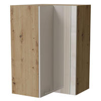ECKHÄNGESCHRANK Brerra W14/60 Eiche Artisan / RAL 9001 creme Hochglanz 60 / 60 / 96cm - Creme/Eiche Artisan, Holz/Holzwerkstoff (60/96/60cm) - Feldmann-Wohnen