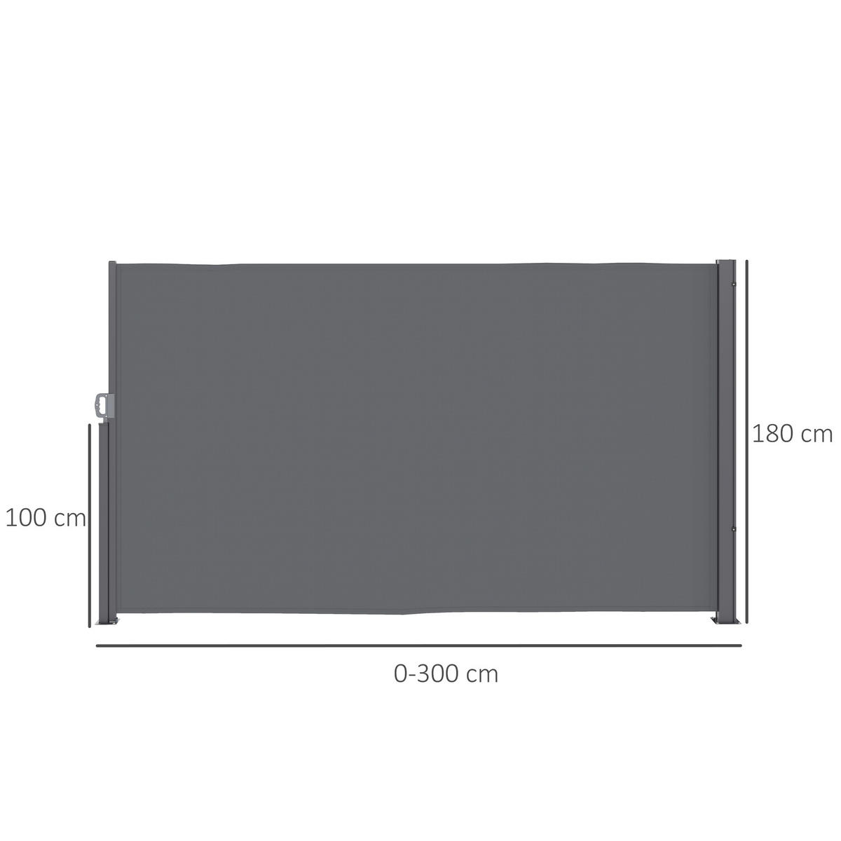 SEITENMARKISE ausziehbar blickdicht, Dunkelgrau - Dunkelgrau, Metall (1/180cm) - Outsunny