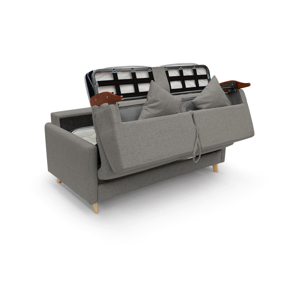 SCHLAFSOFA Edgar - Taupe, Textil (200/94/97cm) - Divani.store