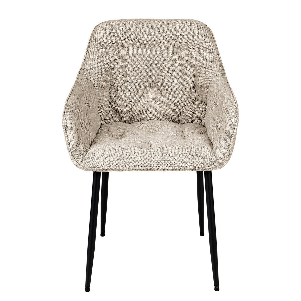 ARMLEHNENSTUHL - 2er-Set - Beige, Textil/Metall (58/83/55cm) - home24