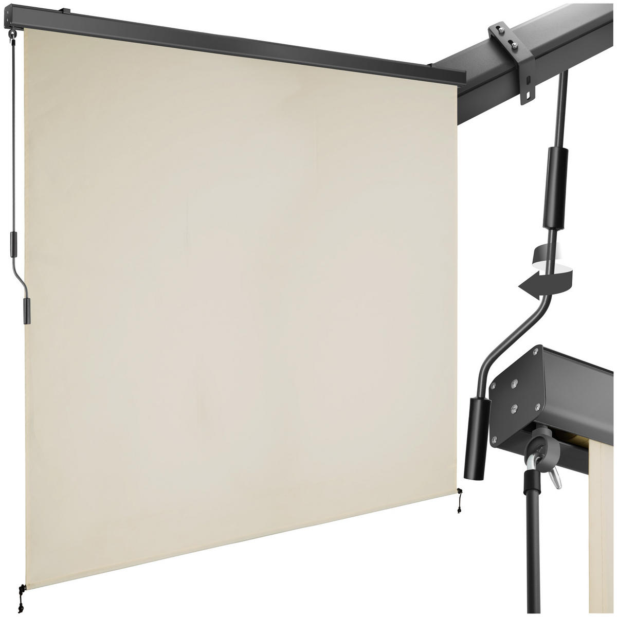 SENKRECHTMARKISE Eloise, inkl. Wandhaltern, beige - Beige, Textil (200/250cm) - tectake