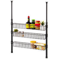 TELESKOP-GEWÜRZREGAL, schwarz, Metall - Schwarz, Metall (55/80/8cm) - bremermann