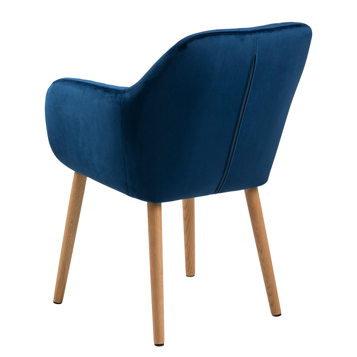 ARMLEHNENSTUHL - Textil / Massivholz - Eichefarben/Dunkelblau, Eichenholz/Holz (57/83/61cm) - home24
