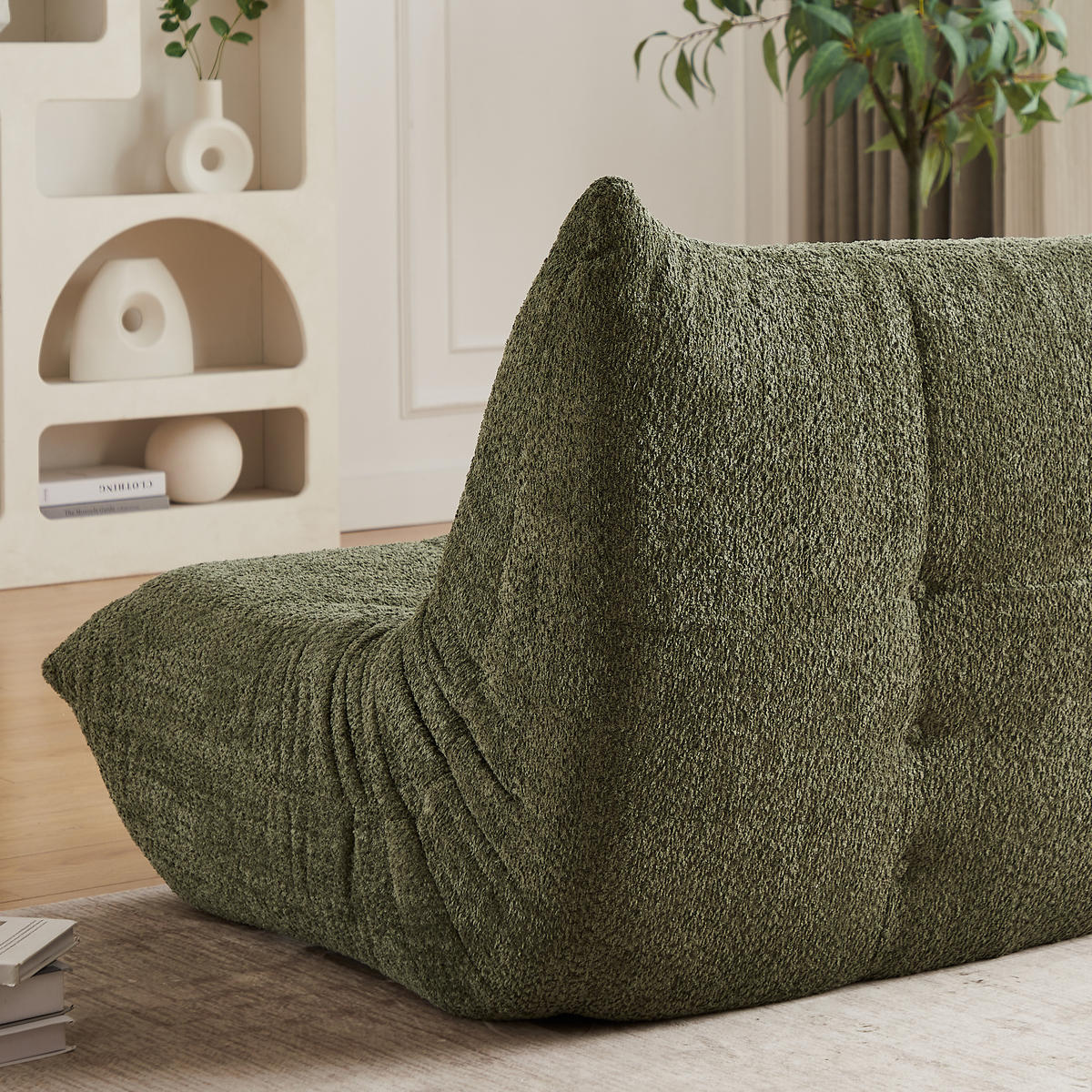 SITZSACK Ergonomischer aus Chenille & Memory-Schaum, Montagefrei - Grün, Textil (94/71/101cm) - Urban Meuble