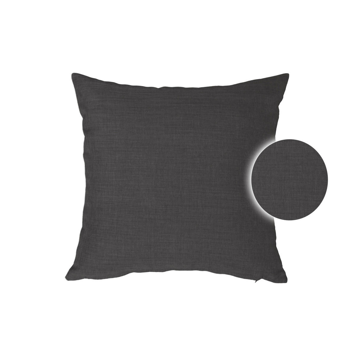 KISSENBEZUG 40x40 cm anthrazit Struktur Leinenoptik - Anthrazit, Textil (40/40cm)