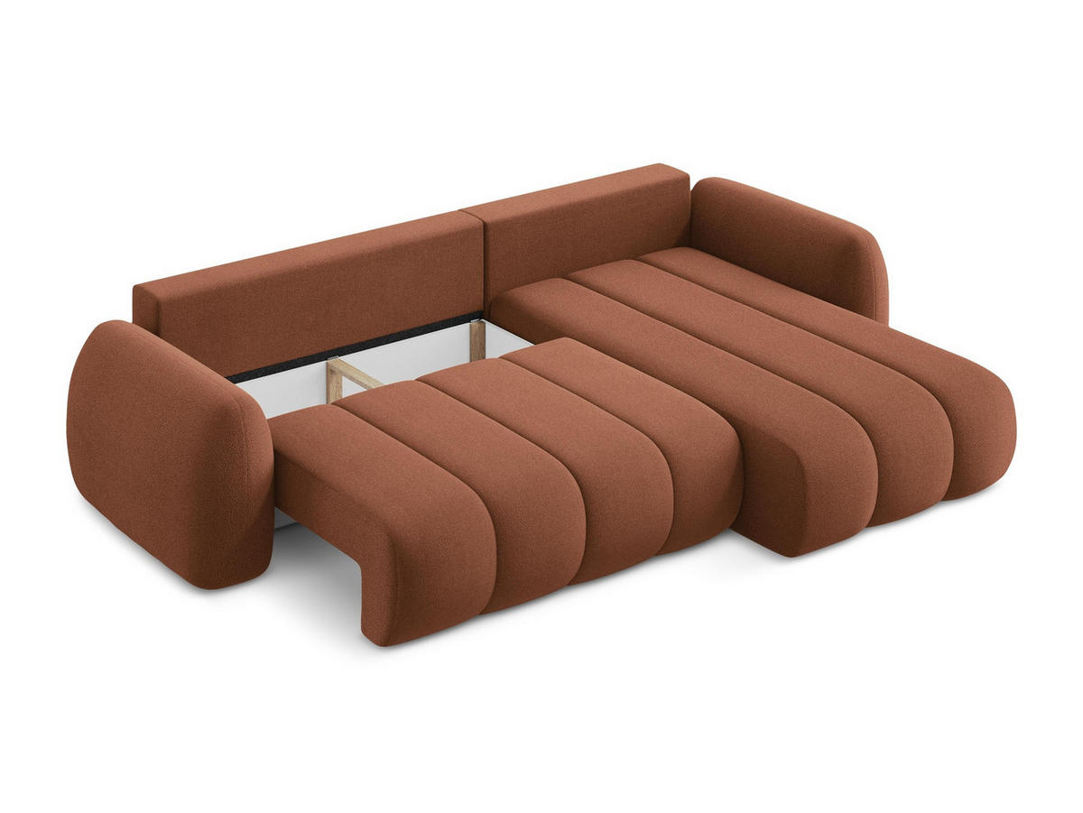 3-SITZER SOFA mit Schlaffunktion Strukturstoff Blau - Pastellblau/Schwarz, Holzwerkstoff/Kunststoff (230/90/105cm) - LaMiaSofa