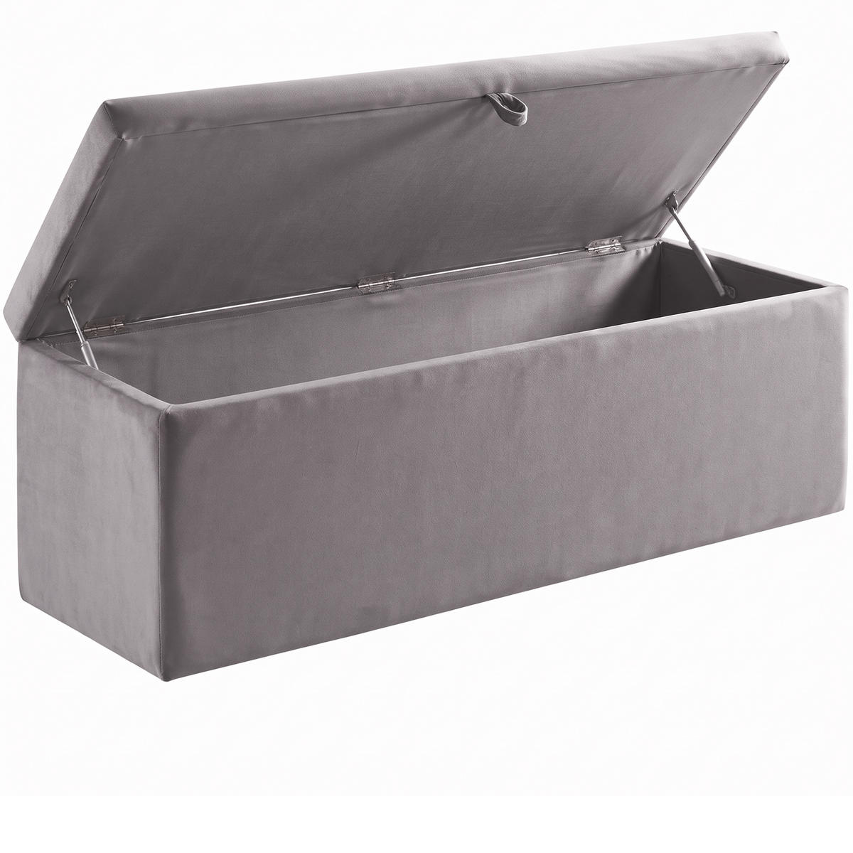 BETTBANK SIENA 140/43/43, Grau, Aufklappbar, mit Stauraum - Schwarz/Grau, Holz/Kunststoff (140/43/43cm) - Consilio Concept
