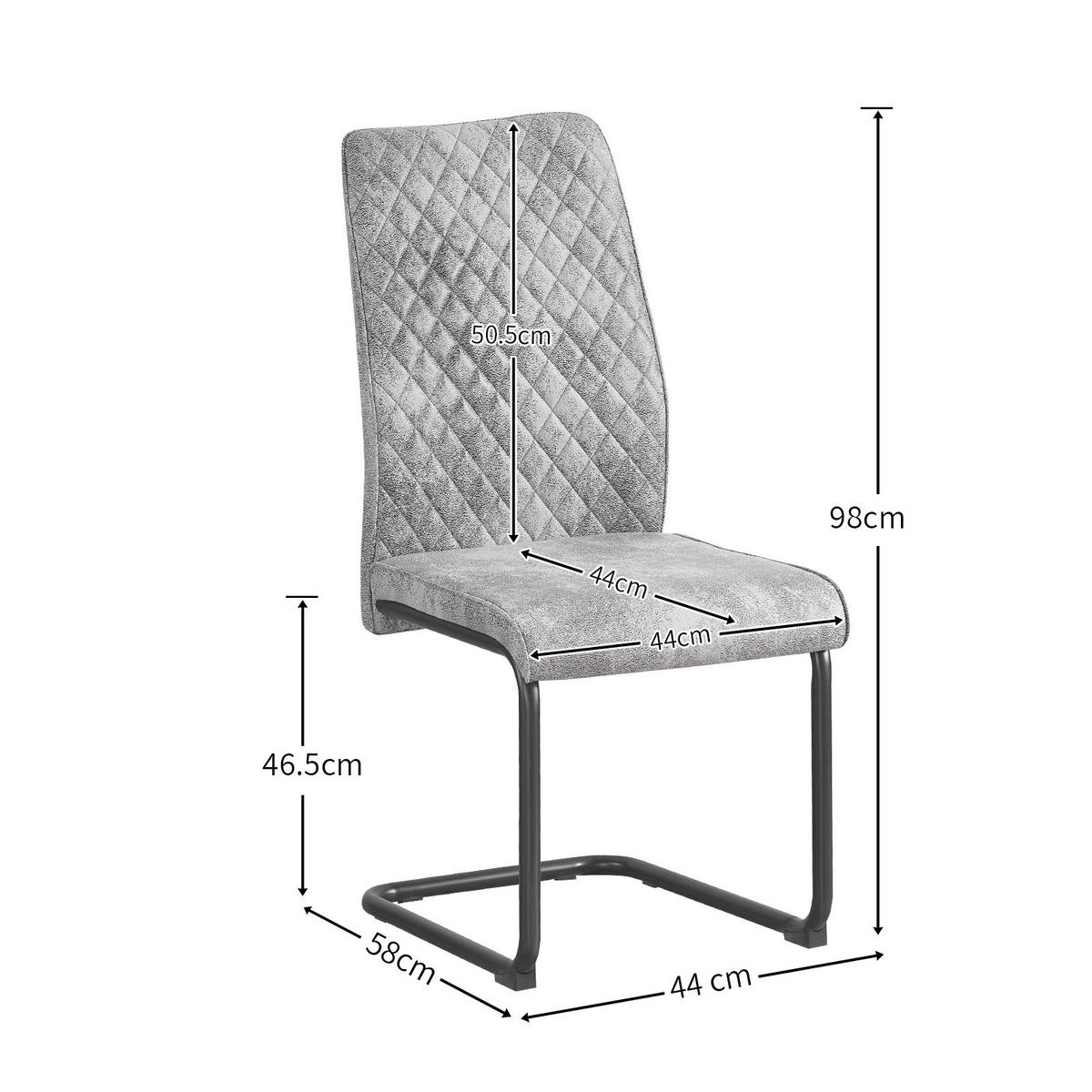 SCHWINGSTUHL THEO Anthrazit 4 Stück - Anthrazit, Textil/Metall (44/98/58cm) - B&D Home