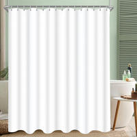 DUSCHVORHANG 280 x 200 cm Reinweiß Wasserabweisend Beschwerter Saum - Weiß, Textil (280/200cm)