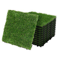 KUNSTRASEN FLIESEN 30x30 cm/55 Stück=5m² mit Klicksystem und Drainage - Grün, Kunststoff (30/30/3.5cm) - ML-DESIGN