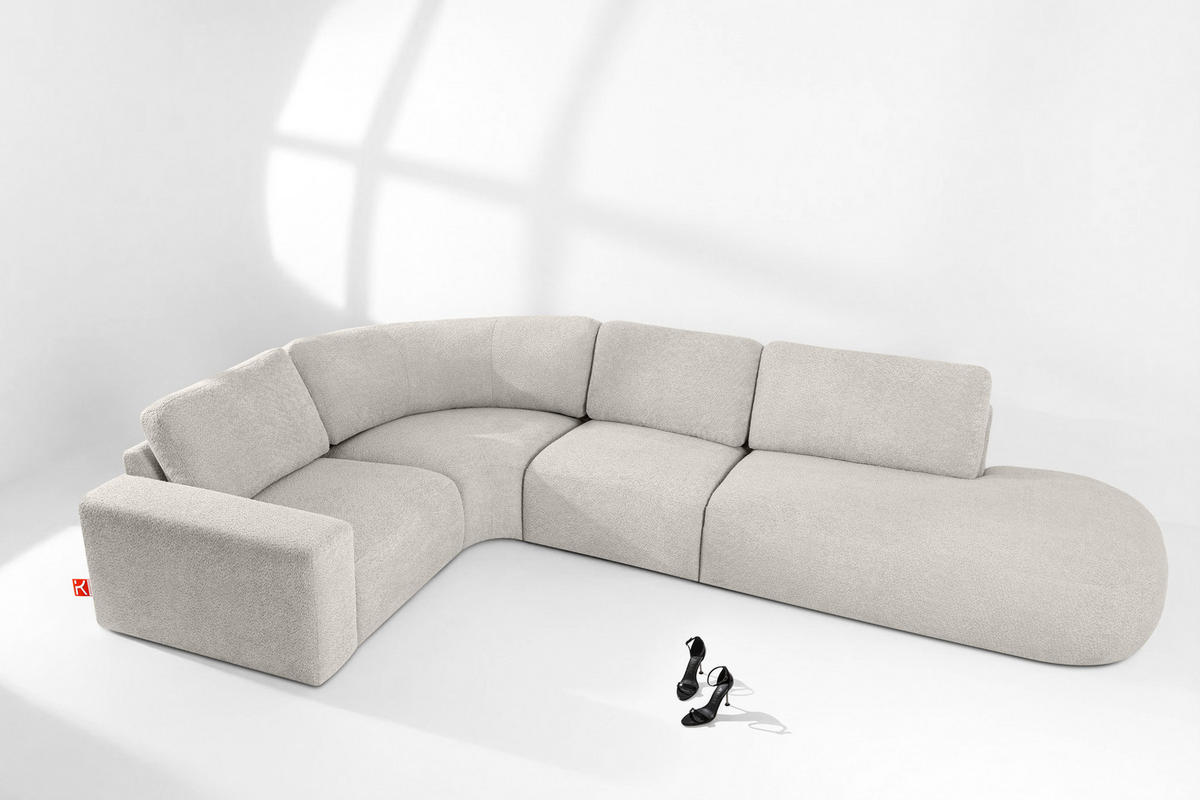 ECKSOFA RECHTS ZUCCO, Braun - Braun, Holz/Holzwerkstoff (224/373cm) - KONSIMO®