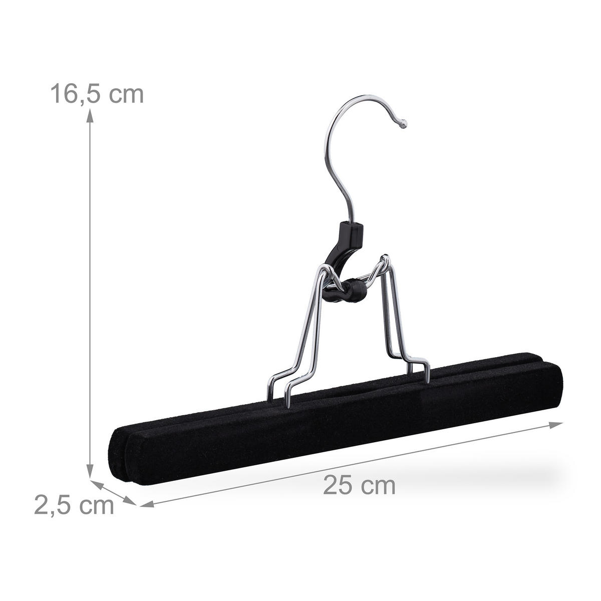 5XOBEŠALNIKI - črna, kovina/tekstil (25/16.5/2.5cm) - Relaxdays