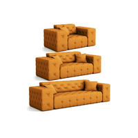 SOFASET Chantal - Gelb, Holzwerkstoff/Textil (251/78/96cm) - Fun Möbel