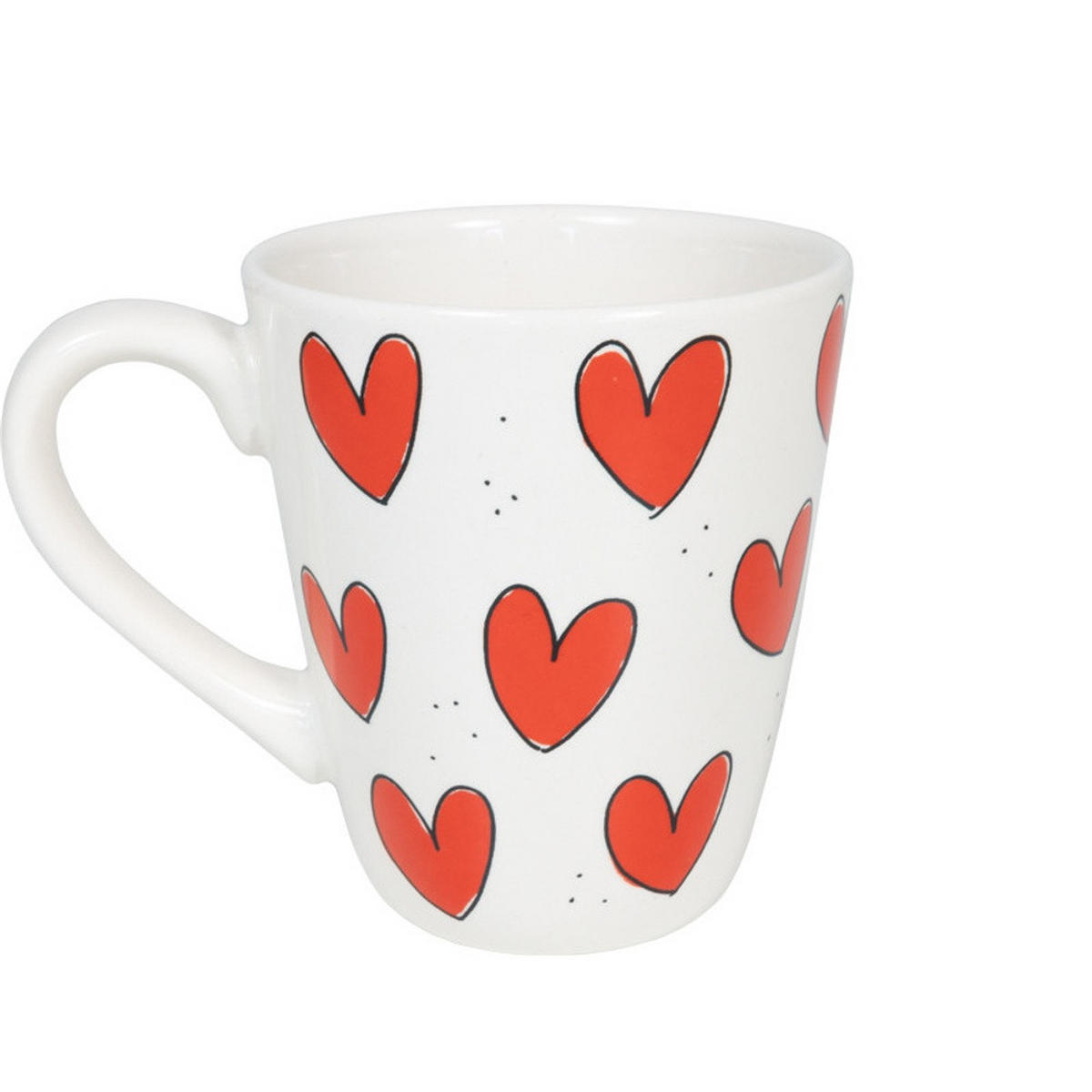 BECHER Rote Herzen in Bunt - 350 ml - Multicolor, Keramik (0.35L) - Blond Amsterdam