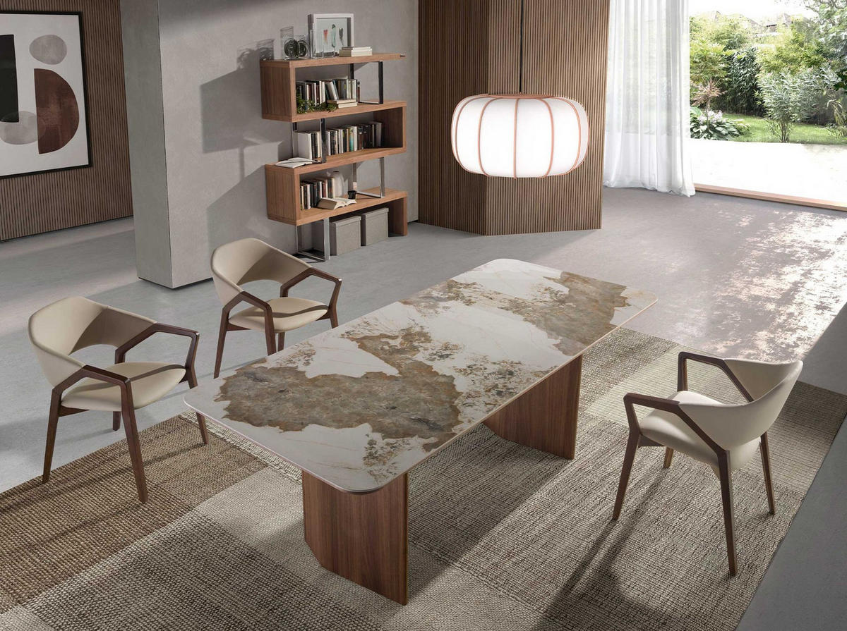 REGAL Regale aus Nussbaum und Stahl 130/35/170 cm - Edelstahlfarben/Walnussfarben, Holz/Metall (130/170/30cm) - ANGEL CERDA