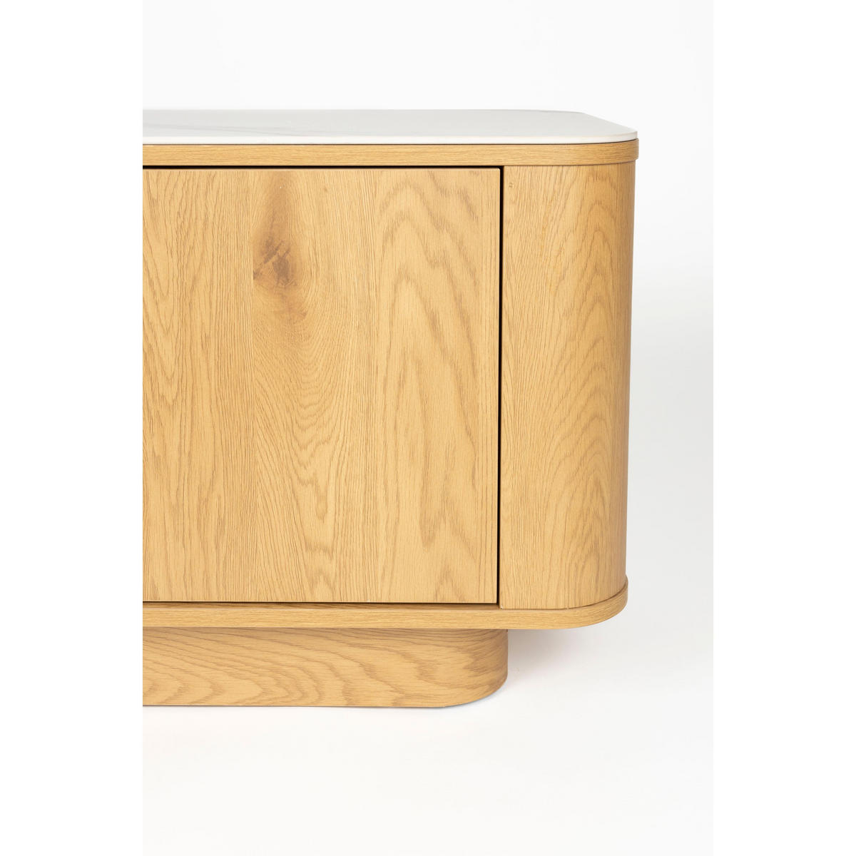 LOWBOARD Almira Niedrig 180 cm / Marmoroptik Natural - Naturfarben, Holzwerkstoff (180/50/40cm) - Housecraft Living