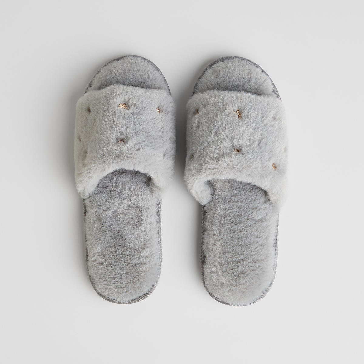 HAUSSCHUHE Warm NULINO, Grau, 39/40, 1 Paar - Grau, Textil (8.5/1/26cm) - home&you