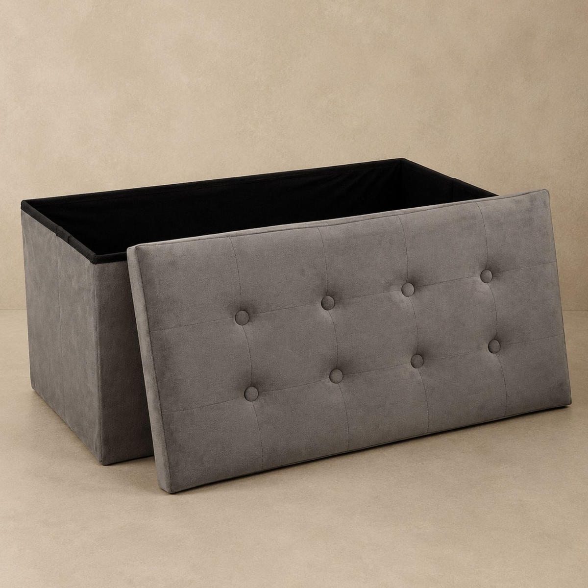 POUF mit Stauraum und Sitzfläche 76/38/38 cm - Anthrazit, Textil (38/38/76cm) - Atmosphera Createur d´interieur