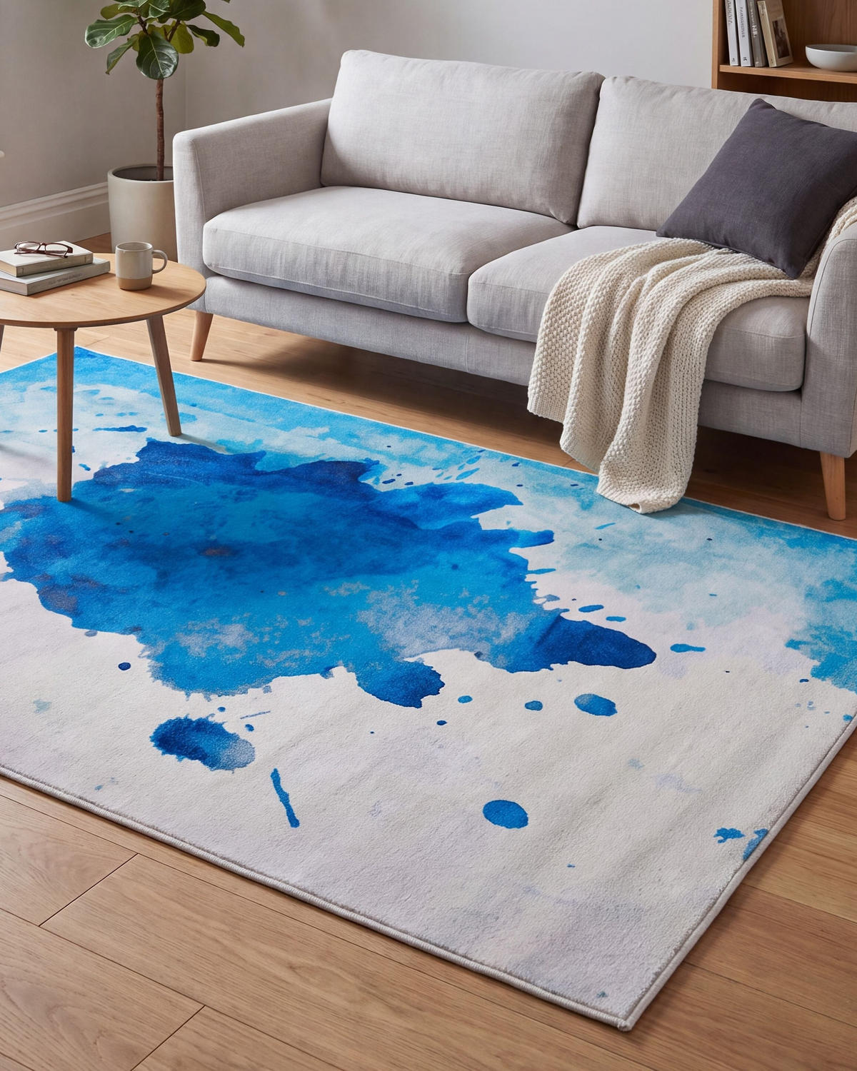 KURZFLOR-TEPPICH Odalar 230/160 cm - Blau, Kunststoff (160/230cm) - Beliani