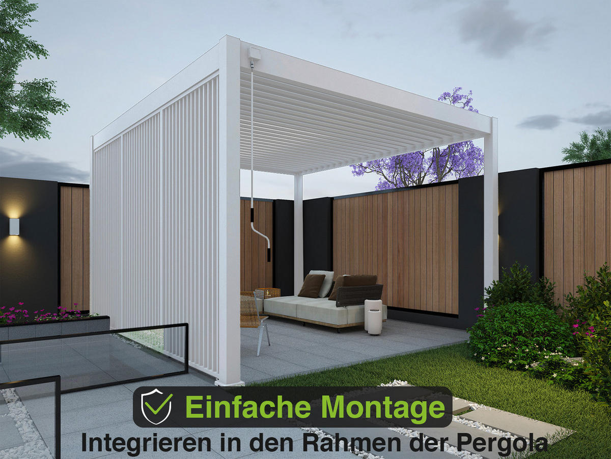 LAMELLENWAND für Pergola 0,93 m aus Aluminium Weiß - Weiß, Metall (93/234/6cm) - WEIDE