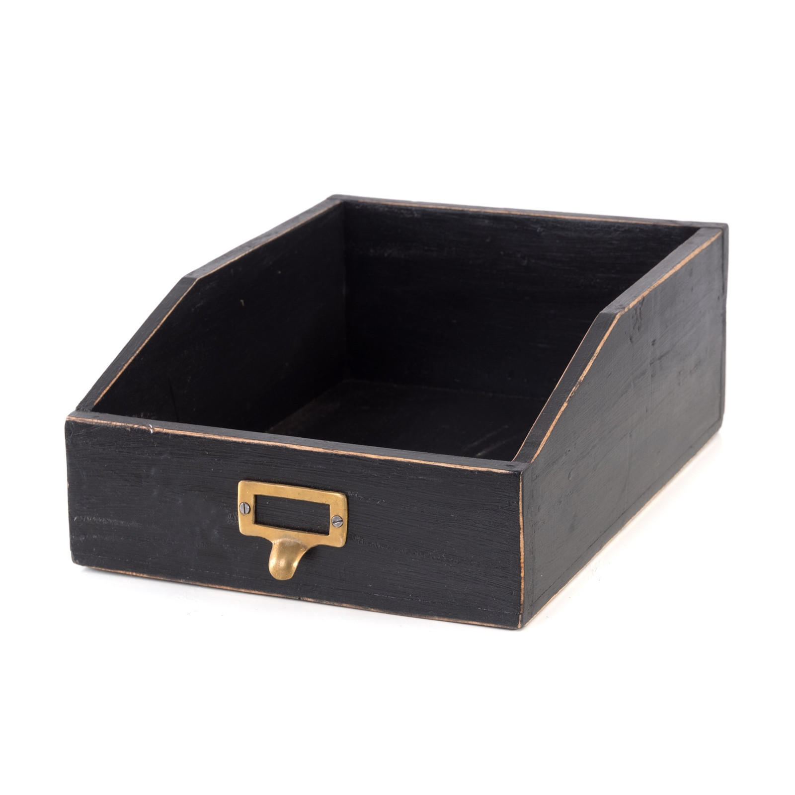 DOKUMENTENABLAGE Carta Mahagoni Holz, etikettierbarer Griff 09 voodoo - schwarz - Schwarz, Holz (33/24/12cm) - DESIGN DELIGHTS