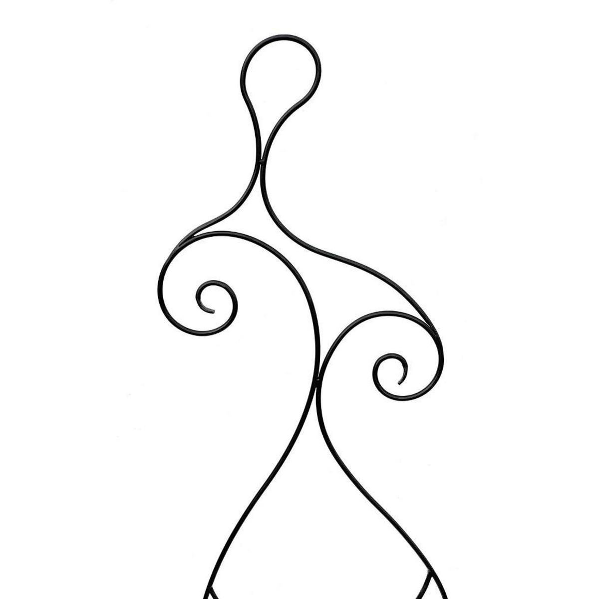 DANDIBO Design Rankhilfe Metall Rankgitter 140 cm Schwarz Frau Lora Kletterhilfe Bodenstecker Blumenhalter Ranksäule - Schwarz, Metall (35/140/1.5cm) - DanDiBo
