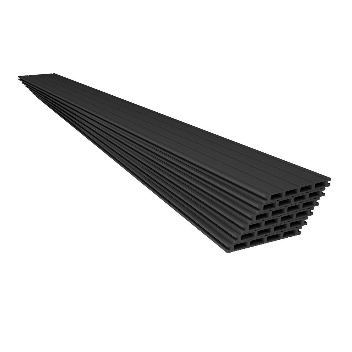 TERRASSENDIELEN WPC Anthrazit 10 m² - Anthrazit, Kunststoff (220/14.6/2.5cm) - Juskys