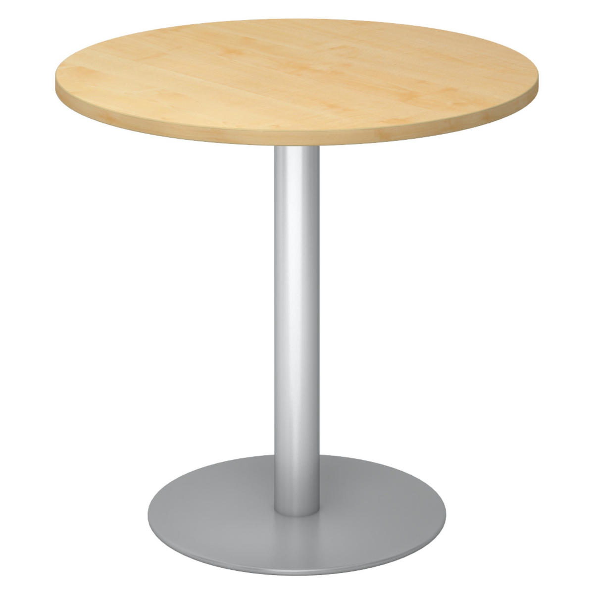 PAUSENTISCH klein STF 80/80/74,5 cm in Ahornfarben/Silberfarben - Silberfarben/Ahornfarben, Holzwerkstoff (80/80/74.5cm) - bümö