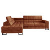 ECKSOFA Laris, Seite: Links - Schwarz/Bronzefarben, Holz/Textil (271/203cm) - MIRJAN24
