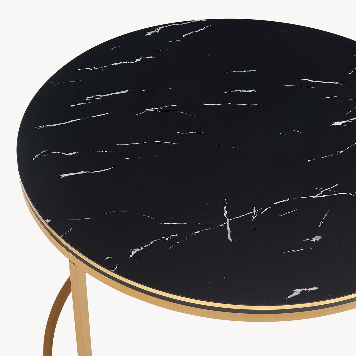 COUCHTISCH Aulum 70/70/50 - Goldfarben/Schwarz, Holzwerkstoff/Metall (70/70/50cm) - [en.casa]