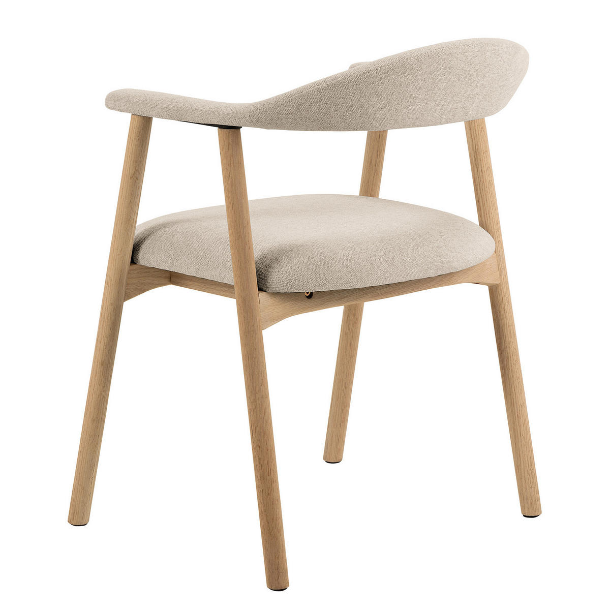 ARMLEHNENSTUHL - 2er-Set - Eiche Bianco/Beige, Eichenholz/Holz (56/76/54cm) - home24