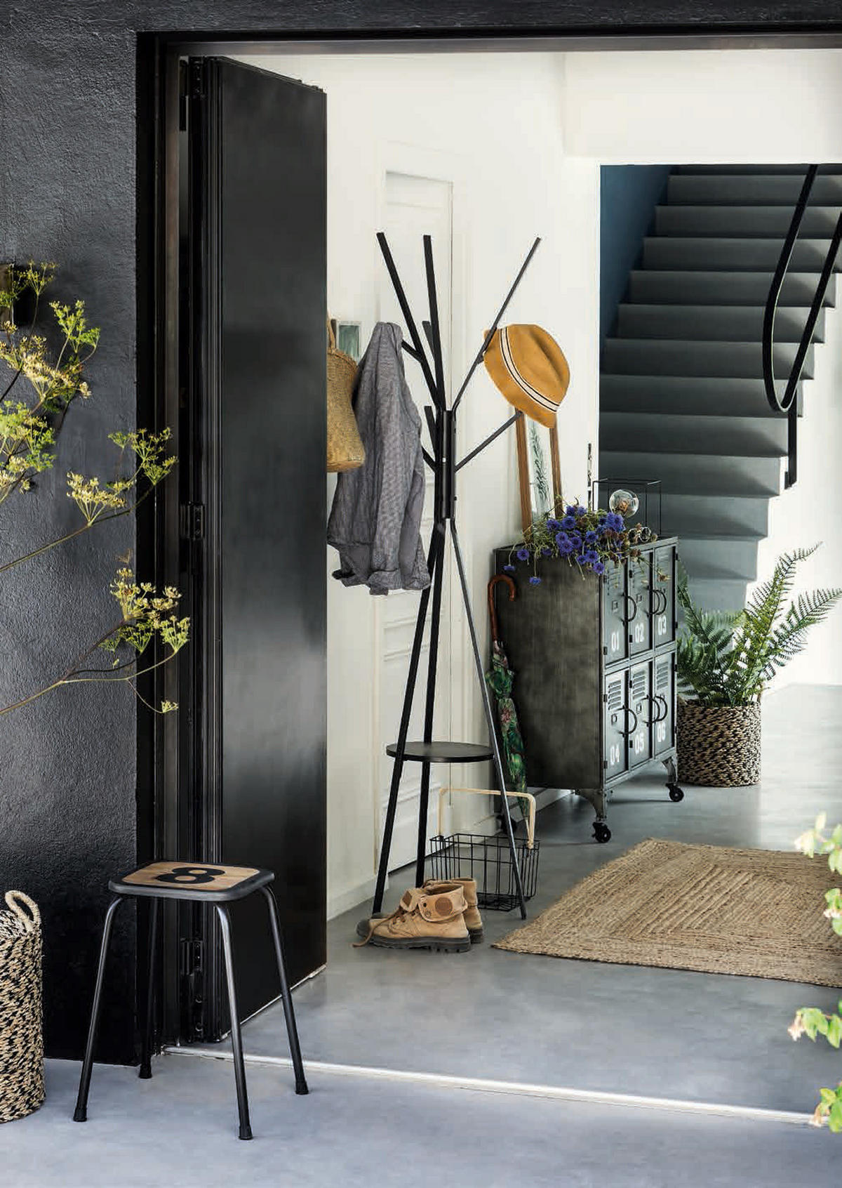 GARDEROBENSTÄNDER Tree 44/42/180 cm - Schwarz, Metall (42/180/44cm) - 5five Simply Smart