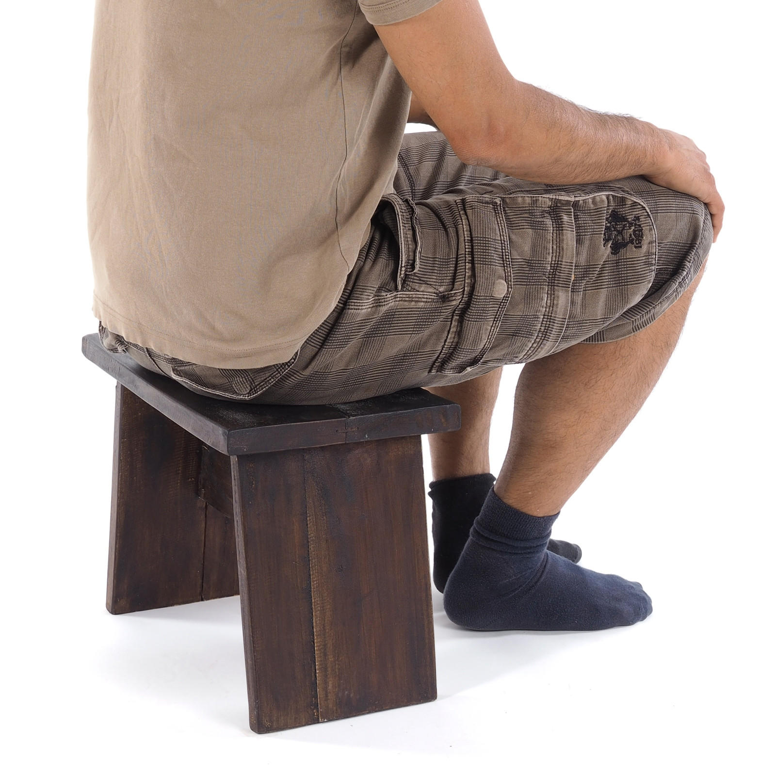 HOCKER SCHEMEL 40 Mahagoni Massivholz 03 dunkelbraun - Dunkelbraun, Holz (40/31/25cm) - DESIGN DELIGHTS