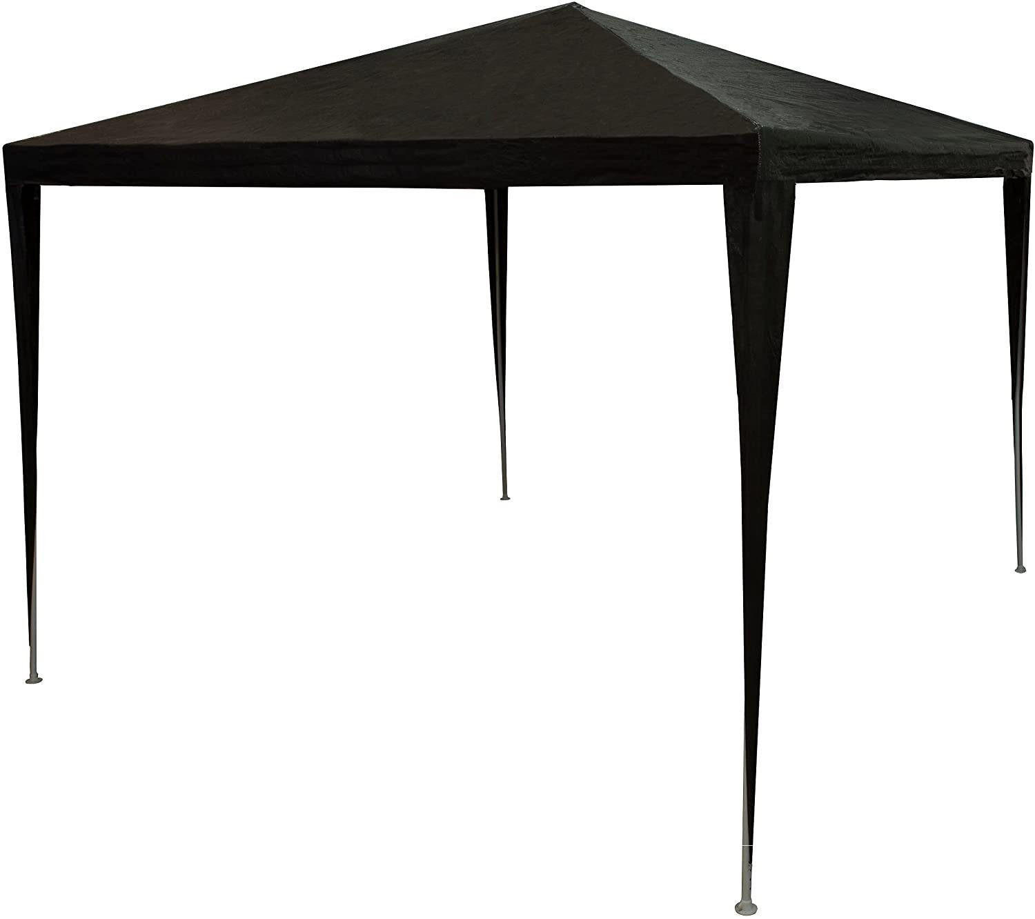 GARTEN PAVILLON – 3×3 m Wasserdichtes Partyzelt mit PE-Plane, Stabile Stahlrohre, Werkzeugfreier Aufbau, Für Outdoor, Garten, Camping - Schwarz, Kunststoff/Metall (300/250/300cm) - Resch