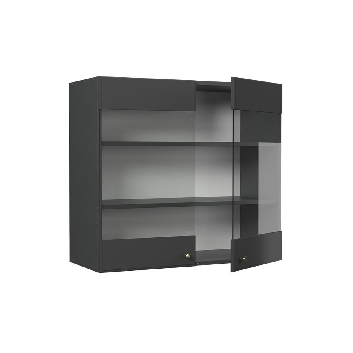 KUCHYNSKÁ SKLENENÁ SKRINKA Fame-Line Antracitovo-zlatý vidiecky dom - antracitová, kompozitné drevo (80/72/34.1cm) - Vicco