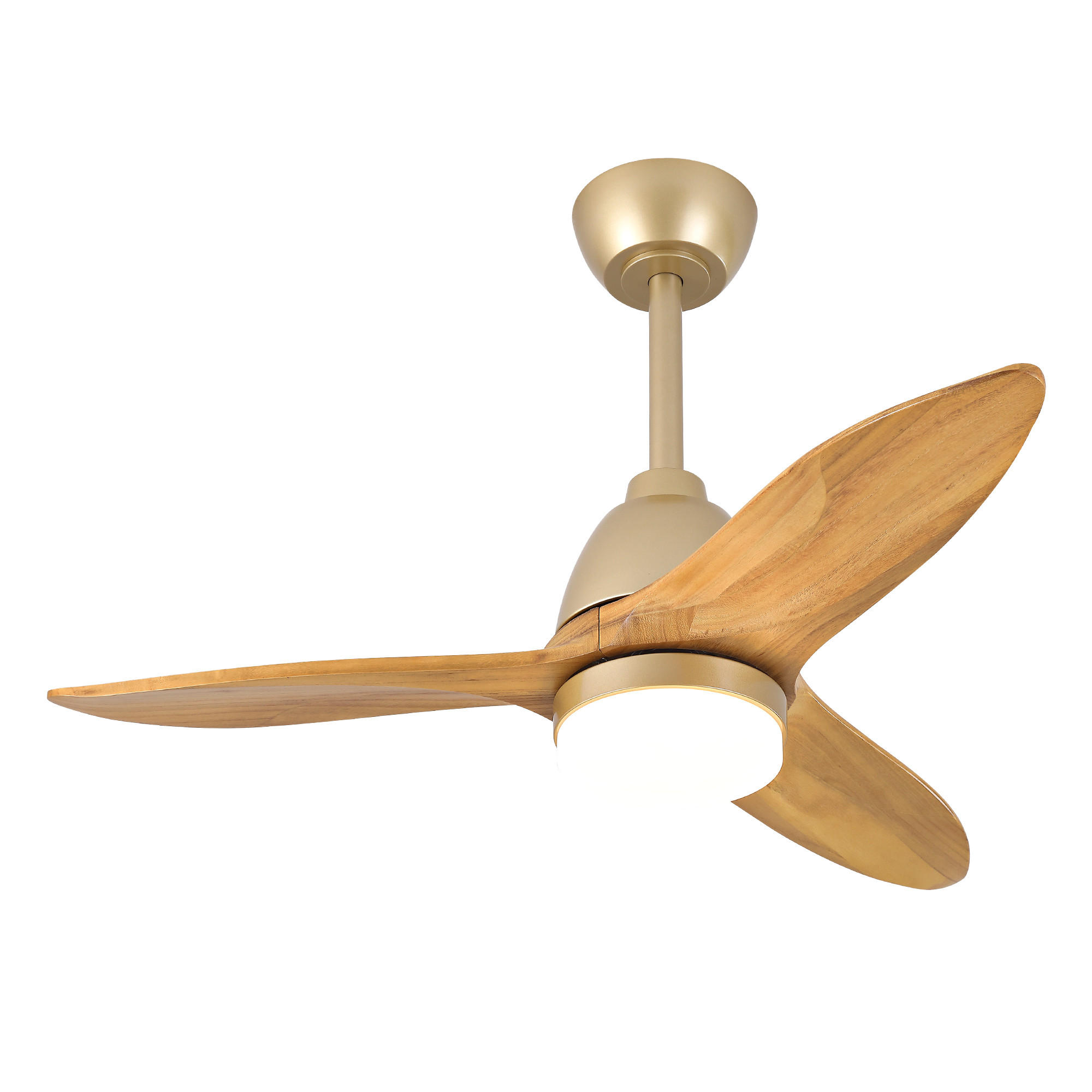 DECKENVENTILATOR DE-16249 36 Zoll mit Steuergriff & LED Naturholz - Naturfarben, Holz (92/92/45cm) - ComfortXL