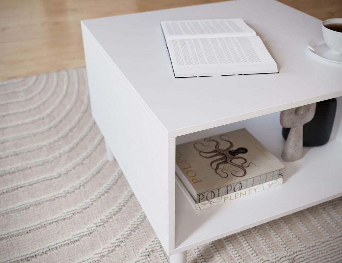 COUCHTISCH - Wohnzimmertisch Aries 60 - Weiß - Weiß, Holzwerkstoff (60/60/45cm) - Möblo