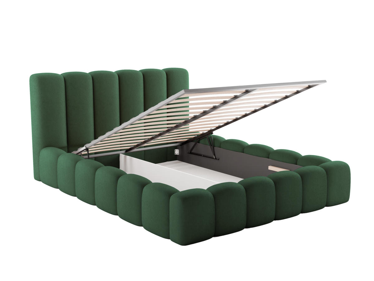 POLSTERBETT VELORA 140x200 GRÜN - Grün, Textil - Luxkor24