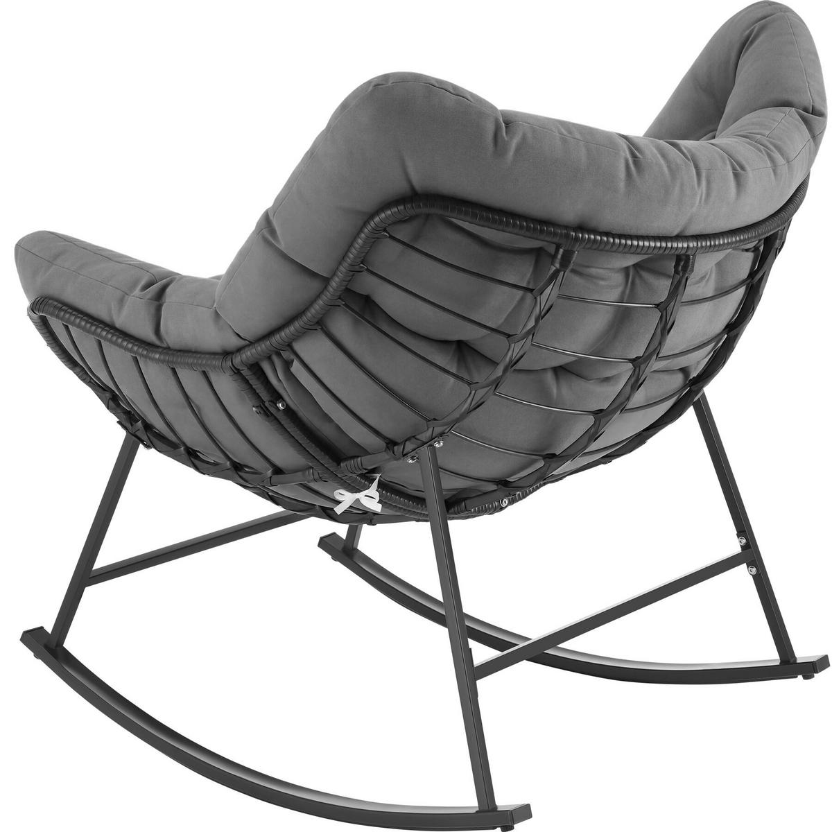 SCHAUKELSTUHL Tami, 93 x 99,5 x 89 cm, anthrazit - Anthrazit, Kunststoff (93/89/99.5cm) - tectake