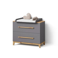 WICKELKOMMODE Mailo Grau/Artisan mit 2 Schubladen - Eiche Artisan/Grau, Holzwerkstoff (108/98/70cm) - Livinity®