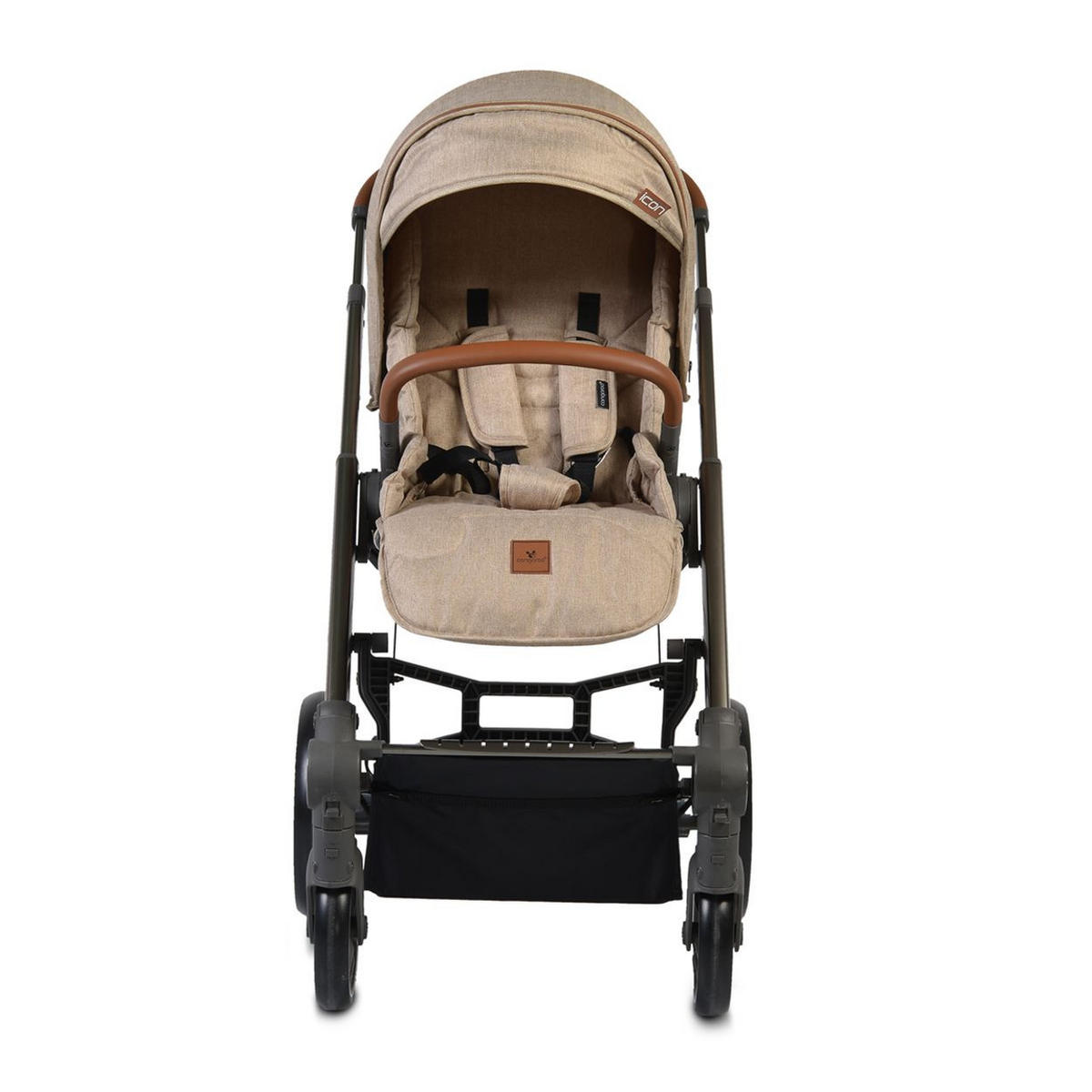 KOMBIKINDERWAGEN Icon 2 in 1 beige Sportsitz Babywanne Wickeltasche PU-Räder - Beige, Metall (73/49/107cm) - Cangaroo